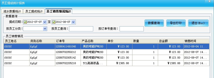 員工銷售數據統(tǒng)計